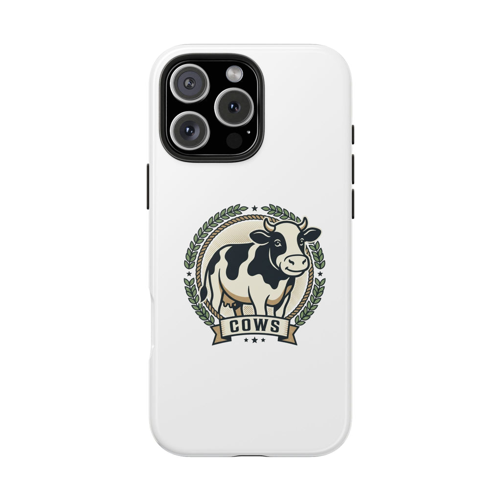 Cow Emblem Tough Phone Case — Retro Farm Cow Phone Cover