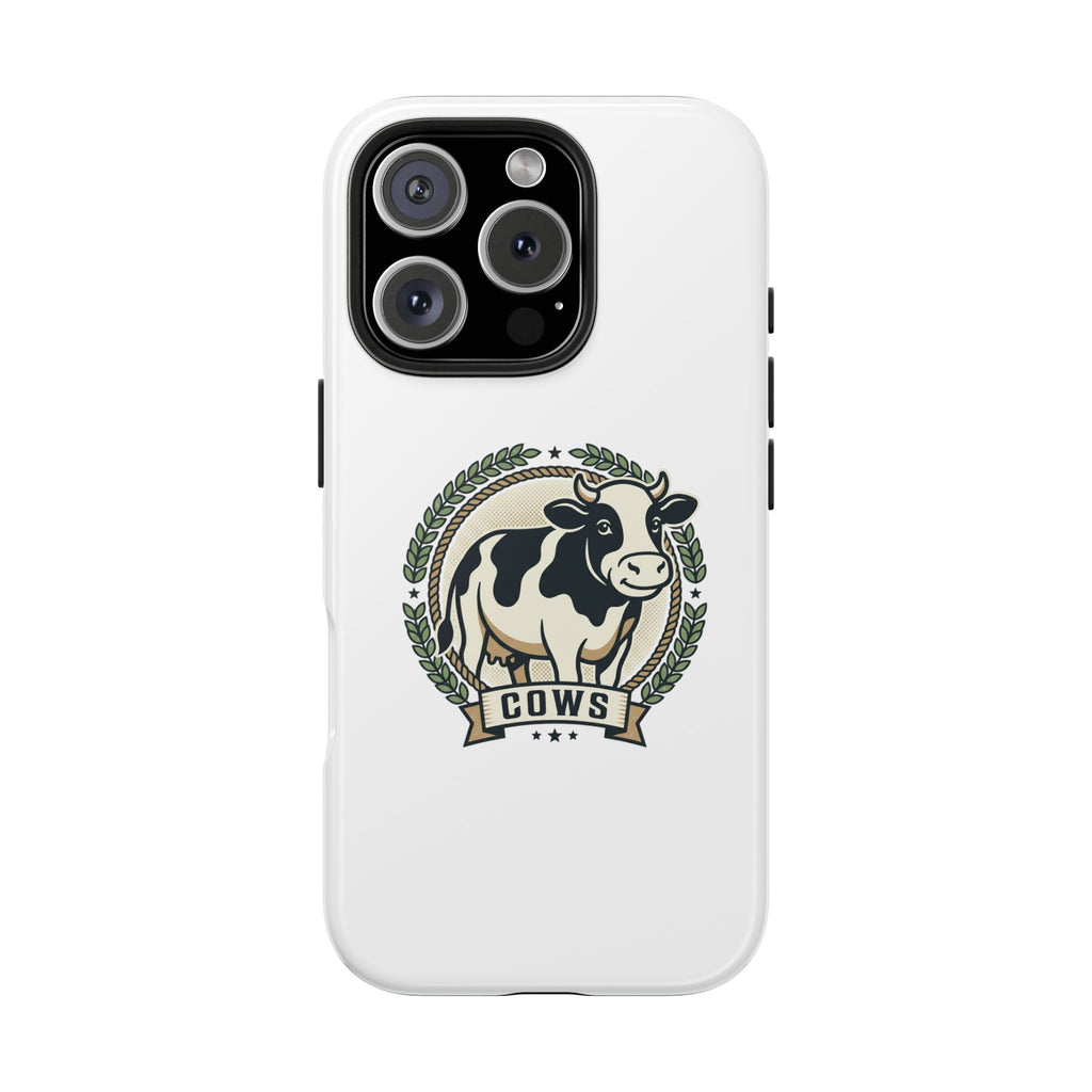 Cow Emblem Tough Phone Case — Retro Farm Cow Phone Cover