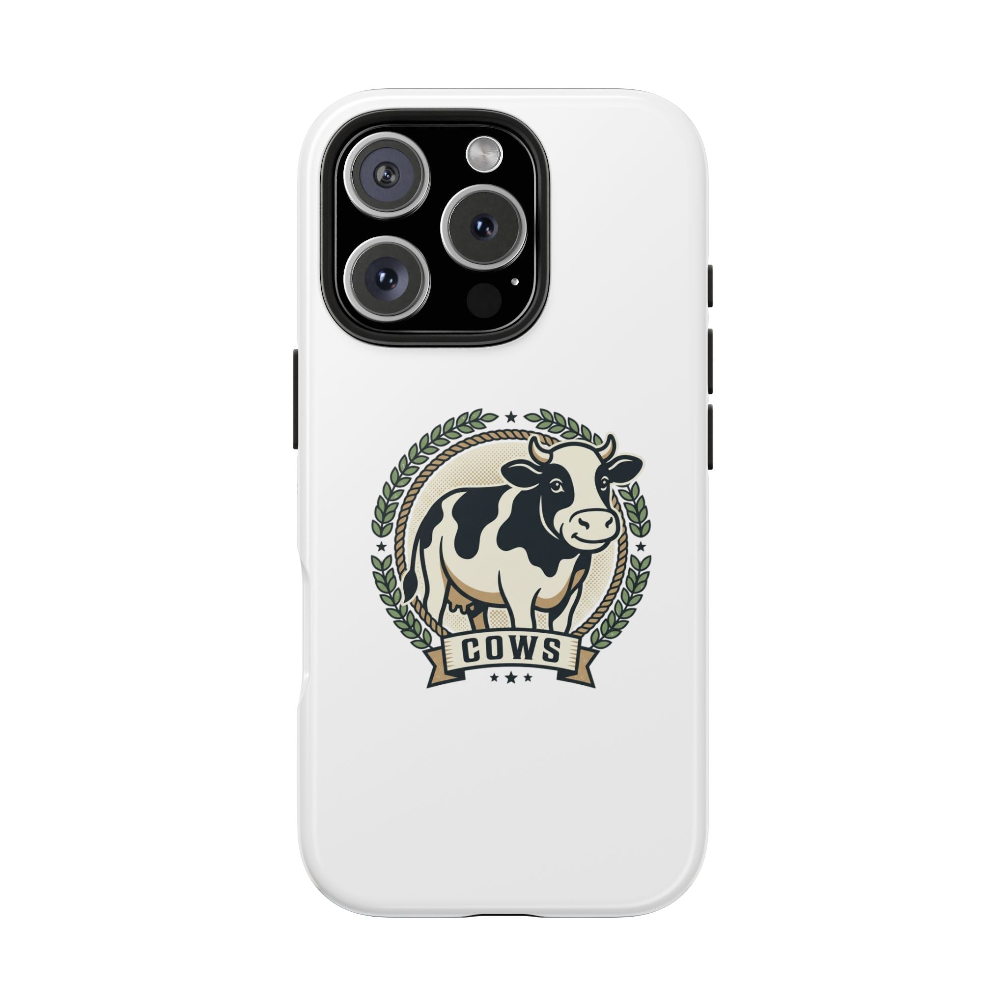 Cow Emblem Tough Phone Case — Retro Farm Cow Phone Cover