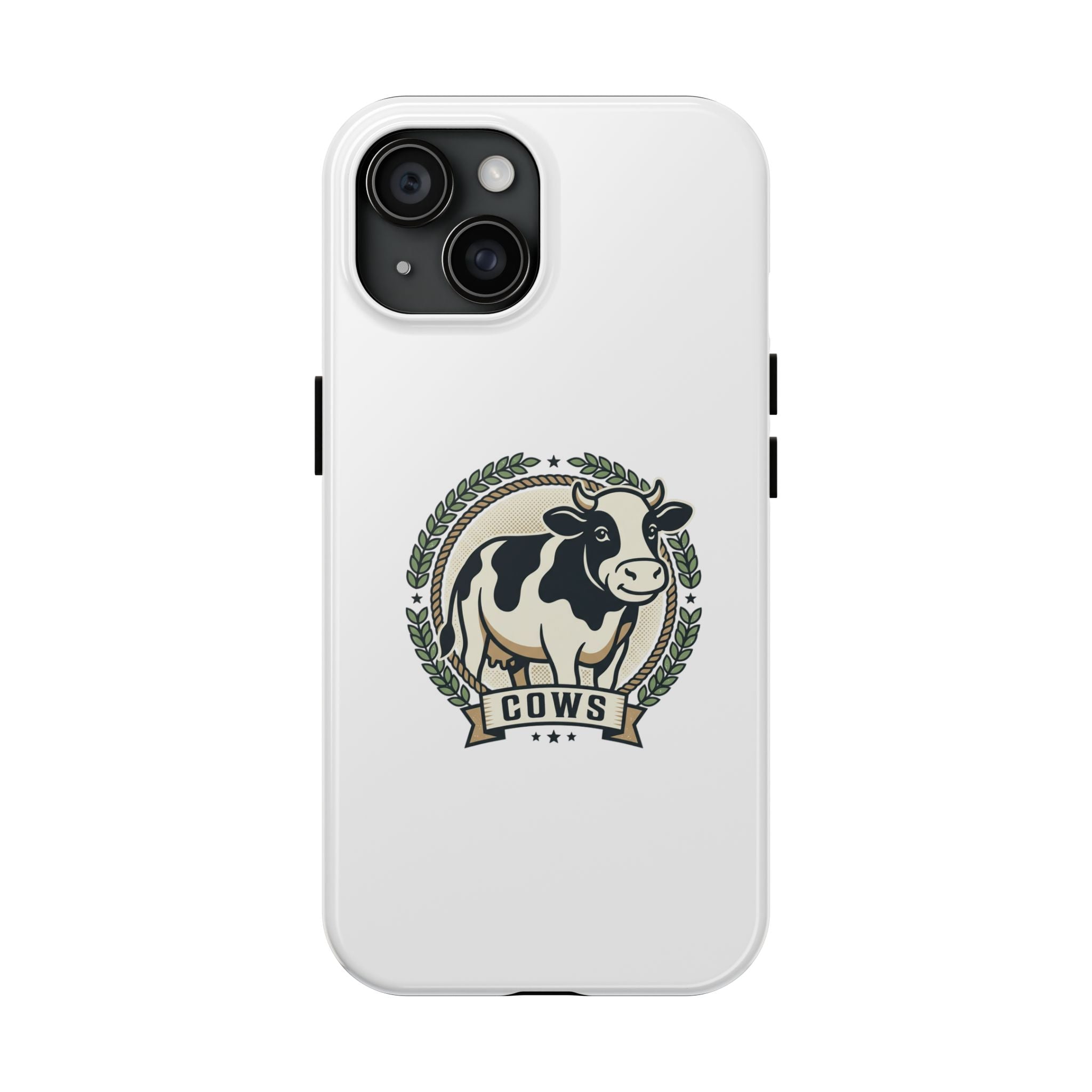 Cow Emblem Tough Phone Case — Retro Farm Cow Phone Cover