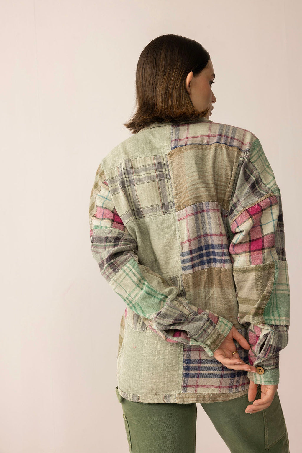 Boone Trail Stitch Shacket in Plaid Petal