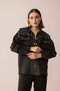 Pearl Dust Jacket in black Washed