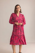 Spring Carnival Ruffle Dress in boysenberry color