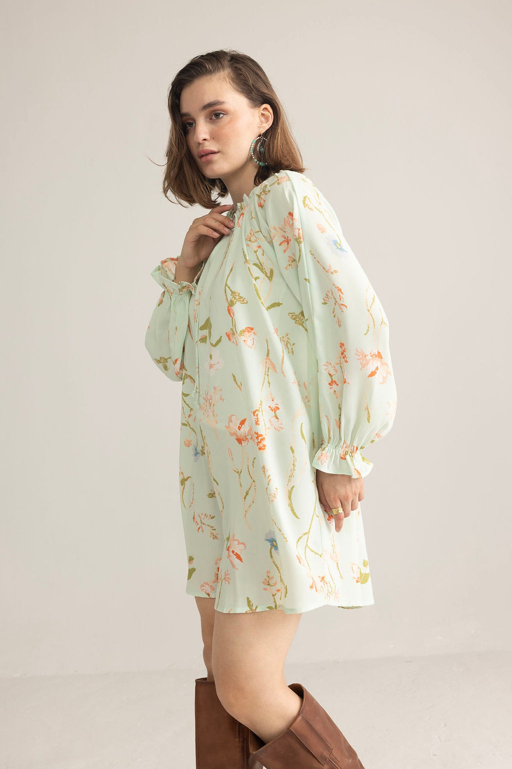 Wildflower Whisper Mini Dress in Mint