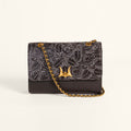 Loyal West Savi Small Embossed & Grained Leather Bag - Charcoal