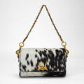 Loyal West SAVI MINI BAG IN BLACK & WHITE COWHIDE