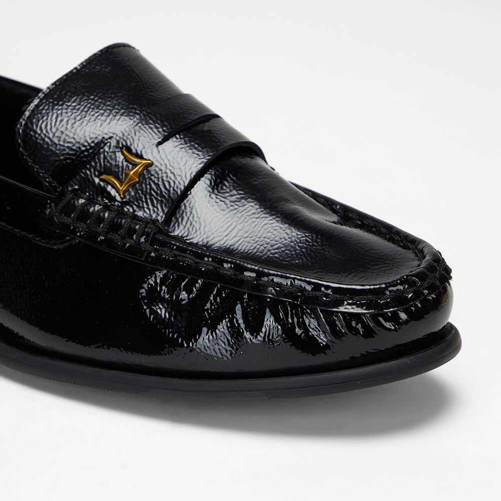 Loyal West LEATHER LOAFERS - BLACK