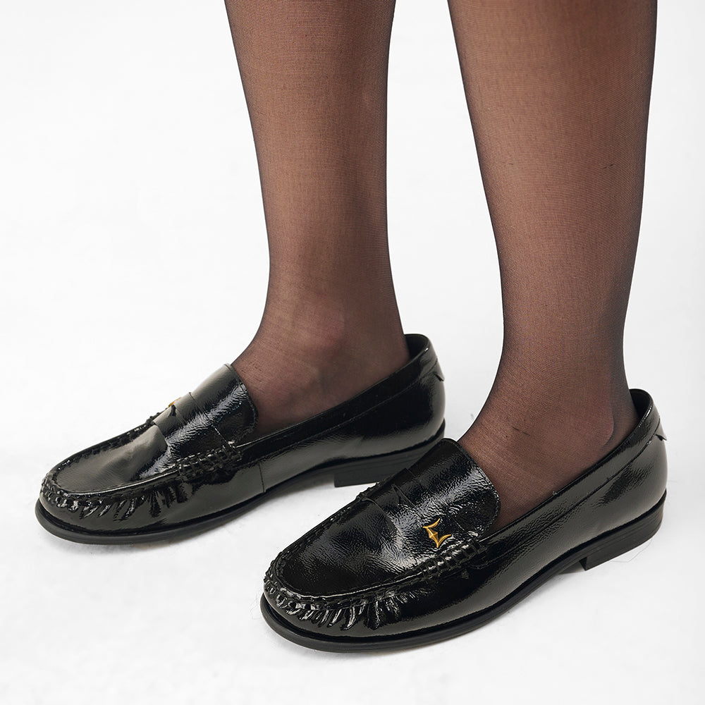 Loyal West LEATHER LOAFERS - BLACK