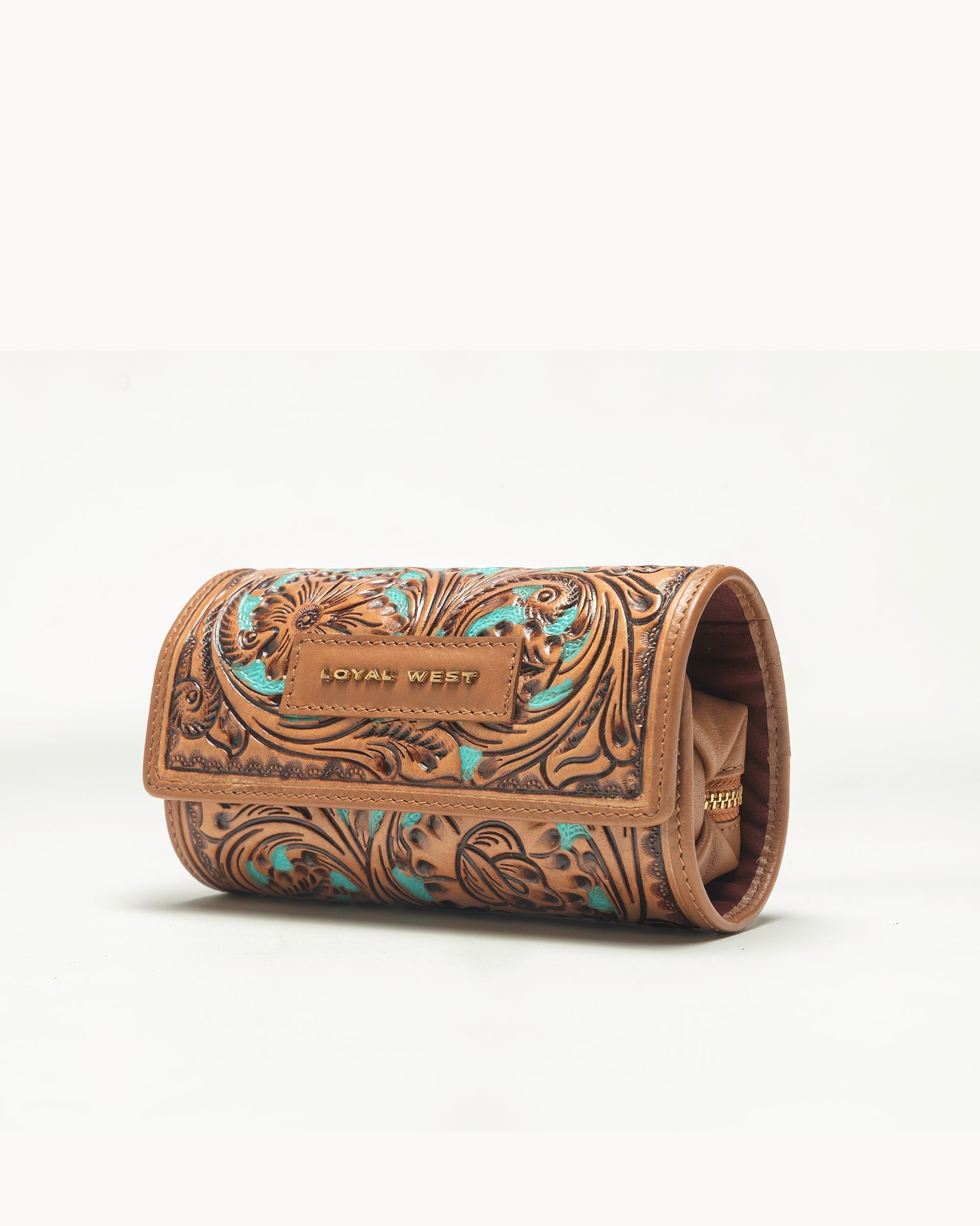 Loyal West Canyon Jewellery Case Handtooled Leather - Whiskey & Water