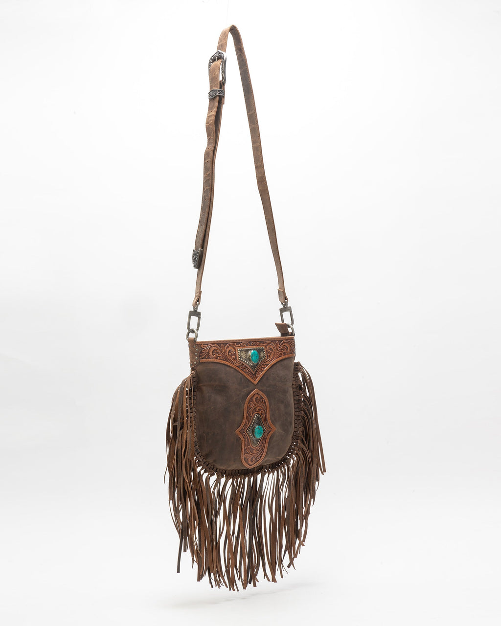 Mojave Tassle Bag In Brunette Leather