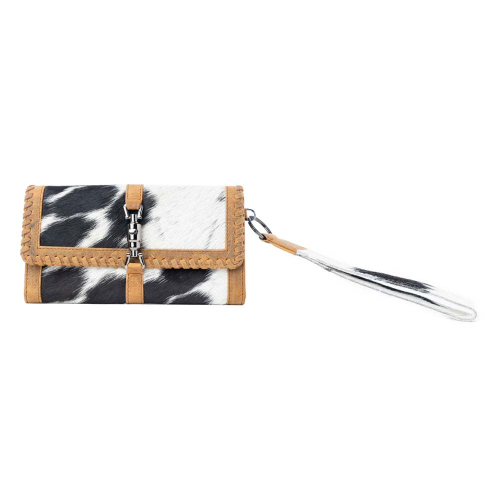Myra Monarch Hide Hairon Leather Wallet in Rustic Ivory
