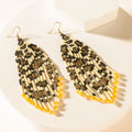 Rattler's Tale Beaded Earrings in Dusty Black