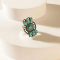 Myra The Wildhalo Ring in Prairie Teal