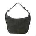 Myra Hunter’s Grove Suede Leather Shoulder Bag in Ranch Olive