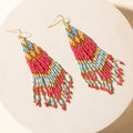 Myra Rosebonnet Beaded Fringe Earrings in Bloomin' Pink