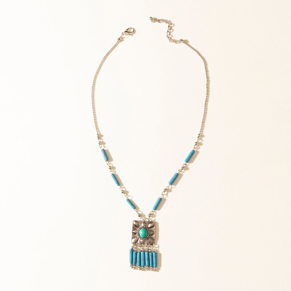 Myra Blue Coyote Necklace in Turquoise Charm