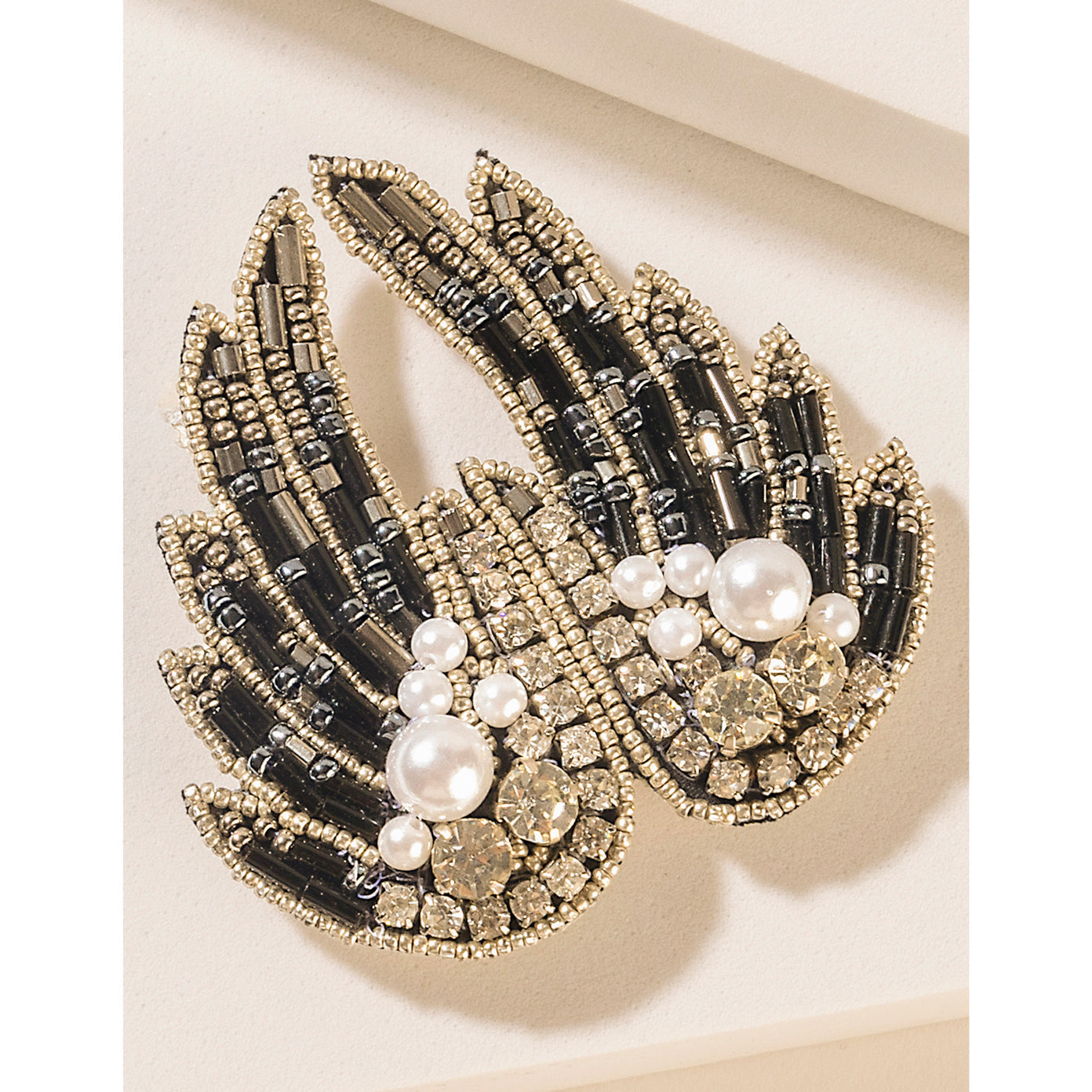 Myra Guardian Angel Brooch in Platinum Night