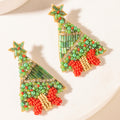 Myra Starry Noel Charm Earrings in Pine Green
