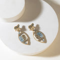 Myra Crystal Bloom Earrings in Twilight Blue