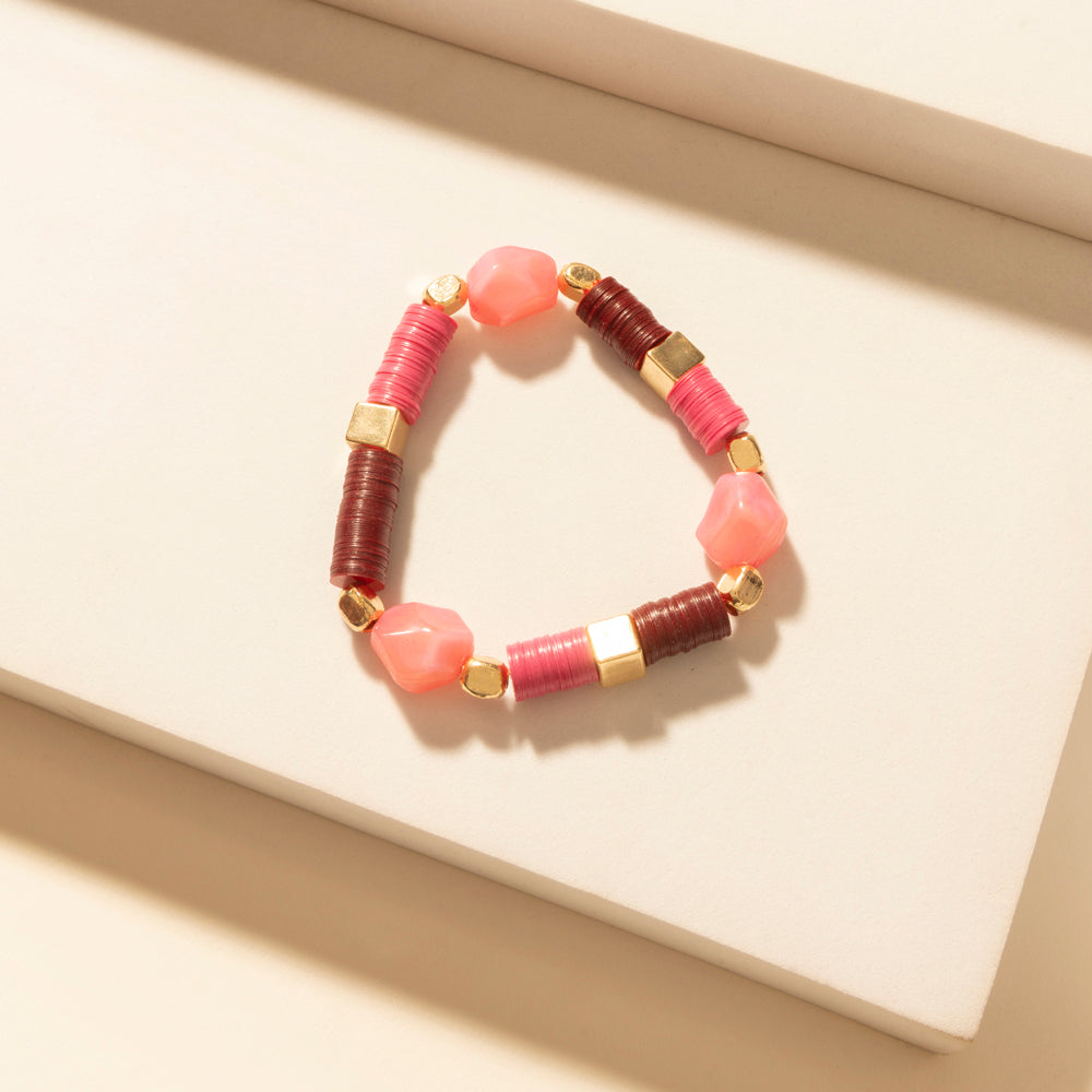 Myra Wildflower Sunshine Stack Bracelet in Carnival Pink