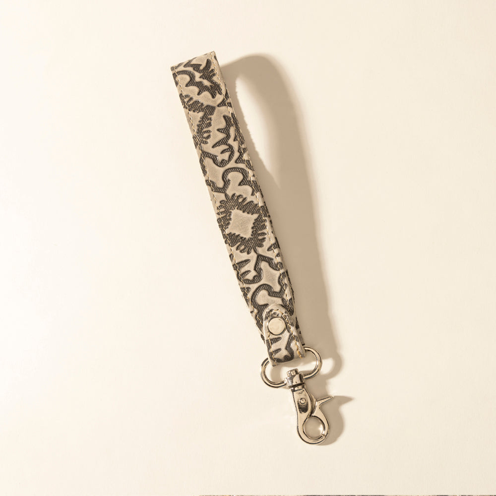 Myra HillyBilly Leather Keyfob in Faded Ash
