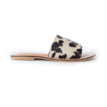 Myra Mojave Herd Hairon Leather Sandals in Creamhide White