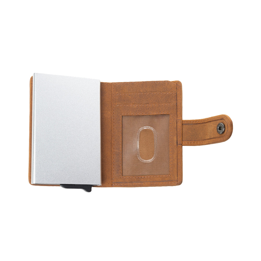 Myra Wild Rose Leather Credit Card Holder in Rustwood Floral