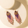 Myra Fiesta Fringe Earrings in Violet Smoke