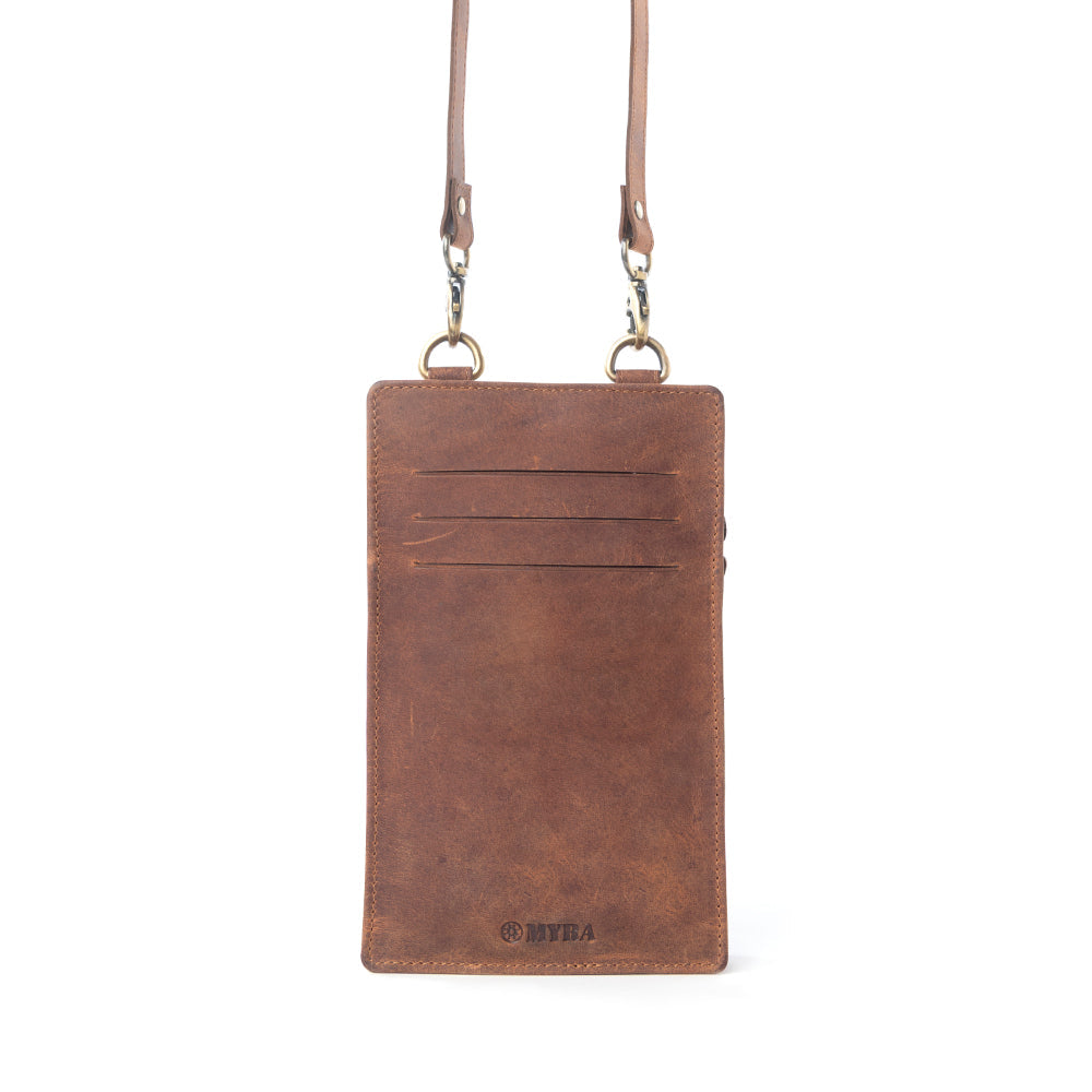 Myra Duneland Rise Handtooled Bag in Brindle Ivory