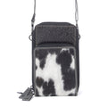 Myra Rustler Ridge Embossed Leather Hairon Sling Bag in Slate Smoke