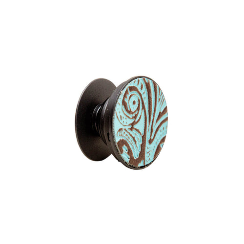 Atrium Turquoise Leather Phone Socket